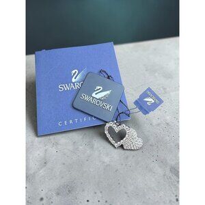 SWAROVSKI Crystal Double Heart Pin NEW NWOB